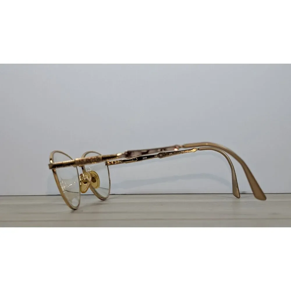 Vintage Francioni 2005 Eyeglass Frames Gold Tone Oval 54-18 140 w Case